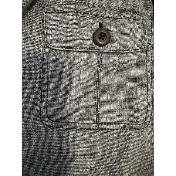 Capagallo Cropped Linen/Cotton Wide Leg Pants Women's Large  Boho Beaded Sequins - Picture 8 of 8